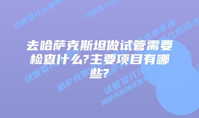 去哈萨克斯坦做试管需要检查什么?主要项目有哪些?