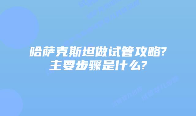 哈萨克斯坦做试管攻略?主要步骤是什么?
