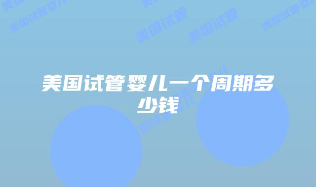 美国试管婴儿一个周期多少钱