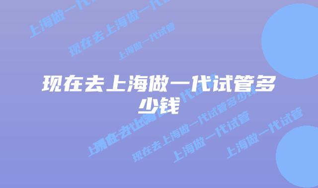 现在去上海做一代试管多少钱