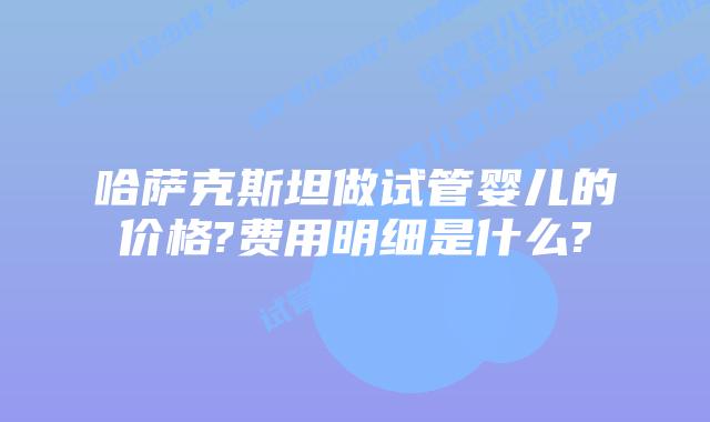 哈萨克斯坦做试管婴儿的价格?费用明细是什么?