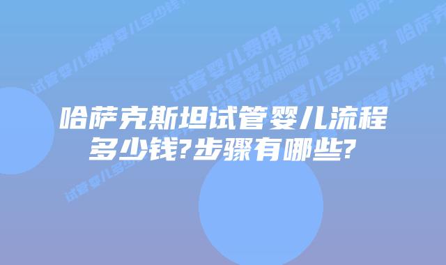 哈萨克斯坦试管婴儿流程多少钱?步骤有哪些?