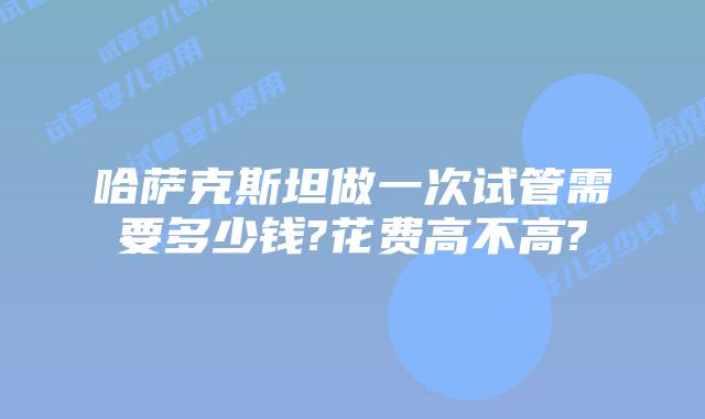 哈萨克斯坦做一次试管需要多少钱?花费高不高?