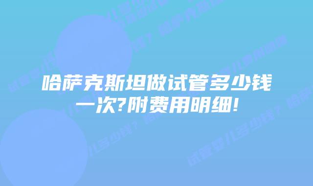 哈萨克斯坦做试管多少钱一次?附费用明细!