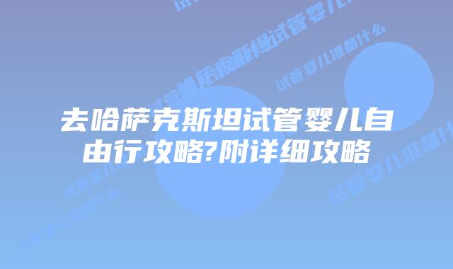 去哈萨克斯坦试管婴儿自由行攻略?附详细攻略